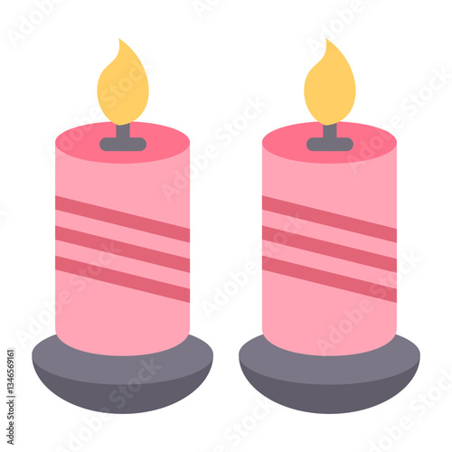 Candles Vector Design Icon Style