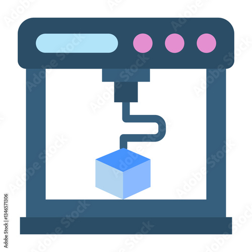 3D Printer Vector Design Icon Style