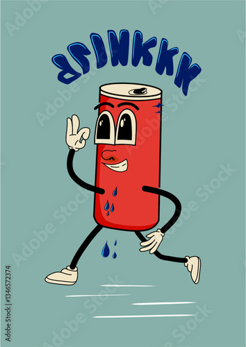 retro character drink.eps