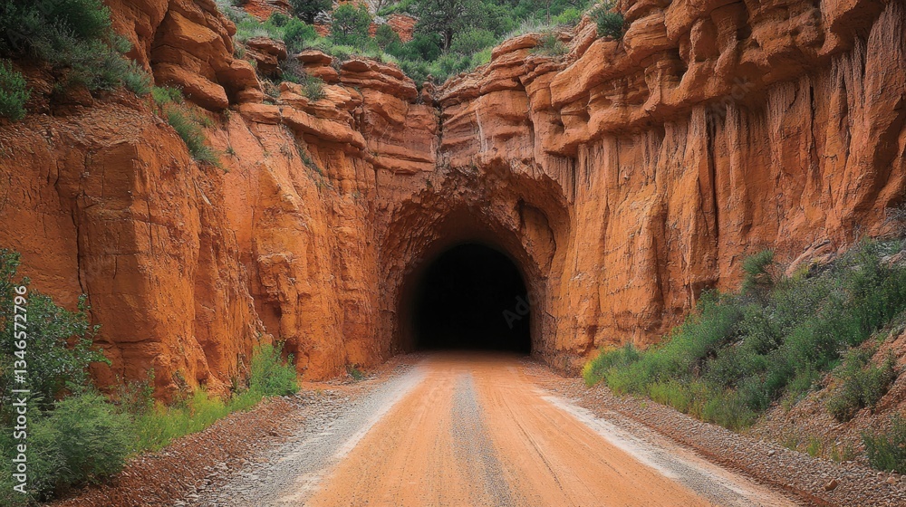 A narrow road cuts through a red rock canyon, leading into a darkened tunnel, symbolizing the allure of the unknown and the journey ahead. A narrow road cuts through a red rock canyon, leading into a darkened tunnel, symbolizing the allure of the unknown and the journey ahead.