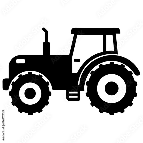 Red tractor on a white background isolated with farm and agricultural equipment