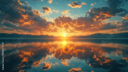 Serene Sunset Water Reflection