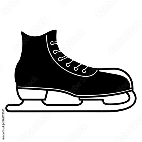 White ice hockey skates isolated on white background with leather boots and blades
