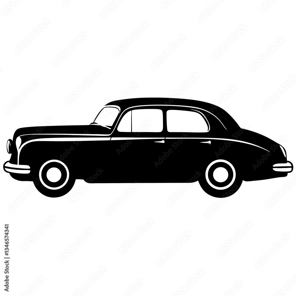 Obraz premium Vintage American car illustration isolated on white background