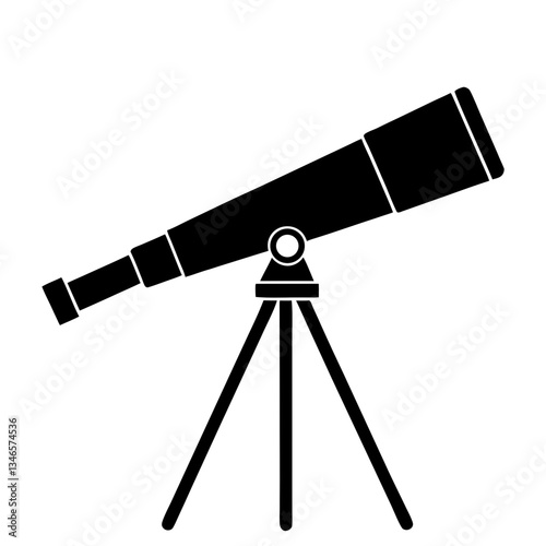 Man holding a telescope with a tripod isolated on white background