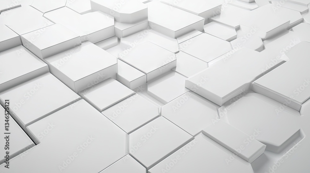 Minimalist white hexagonal tiles with a modern 3D look, smooth edges, and soft light creating a high-tech and elegant composition. Minimalist white hexagonal tiles with a modern 3D look, smooth edges, and soft light creating a high-tech and elegant composition.