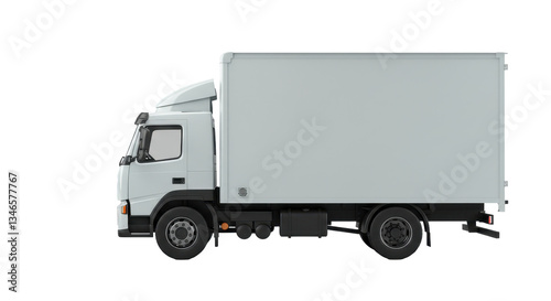 Isolated Box Truck, Side View