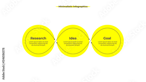 Business infographic template. Loop chart with three options, steps. Vector chart.