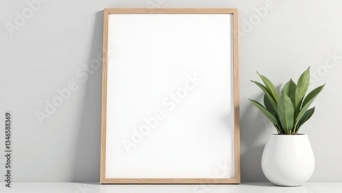 Photo frame mockup on dresser