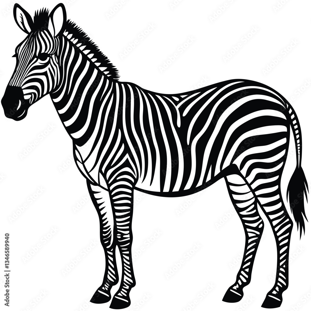 Fototapeta premium Adobe Illustrator ArtworkVector drawing of a zebra