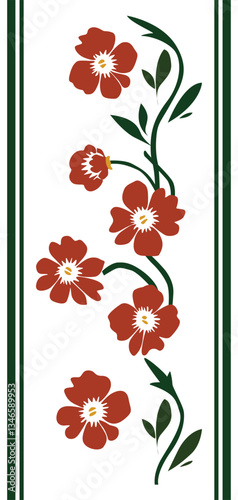Marble Inlay Floral Scarting Border Design