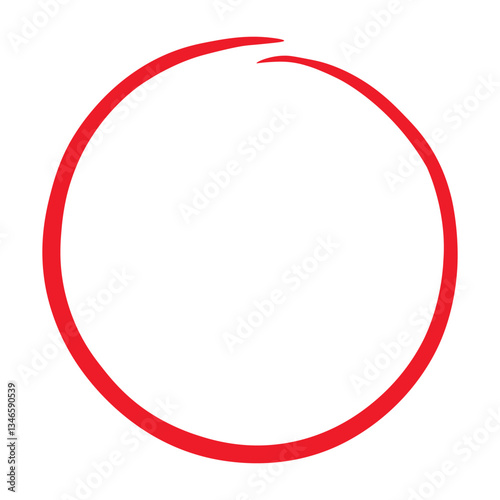 red circle highlight icon. circle line sketch icon. hand drawn red circle mark icon. hand drawn doodle vector icon. vector illustration on transparent background