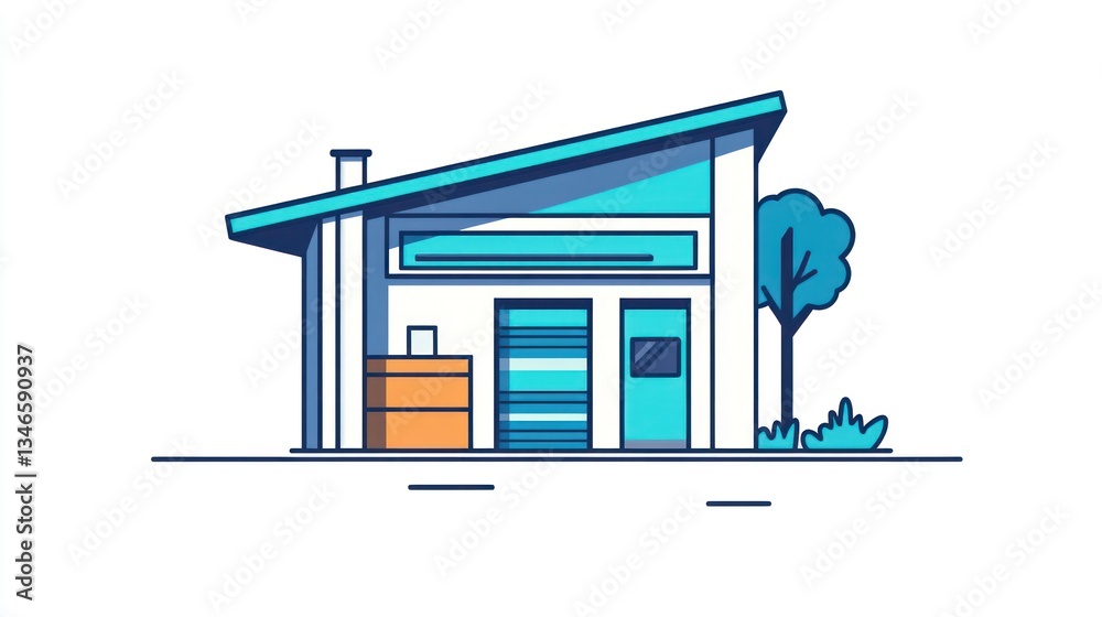 Modern House Illustration Front View (1) Modern House Illustration Front View (1)