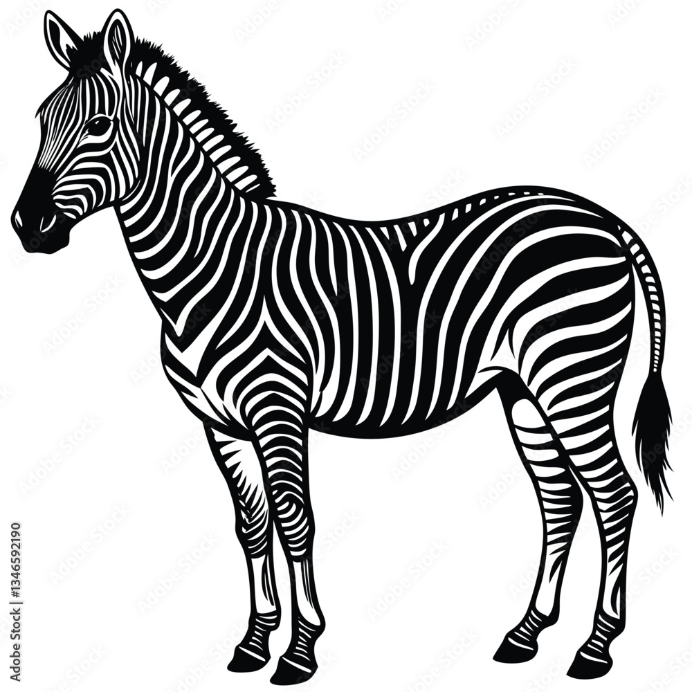 Obraz premium Adobe Illustrator ArtworkVector drawing of a zebra