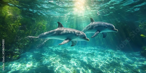 Graceful Dolphins in Motion Banner