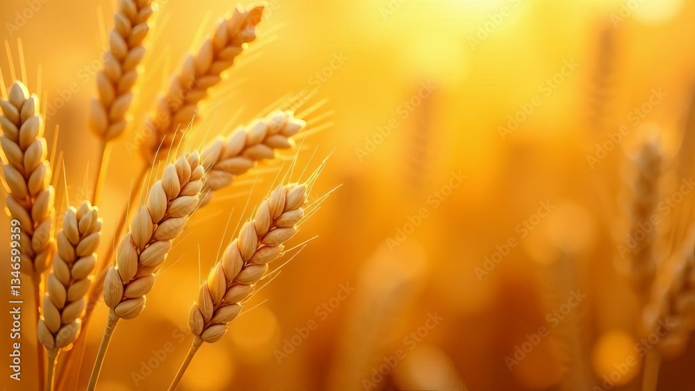 Background with wheat and empty space for text. Harvest festival, Lammas, grain harvest festival, bread day. Background with wheat and empty space for text. Harvest festival, Lammas, grain harvest festival, bread day.