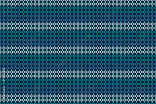 Seamless Knitting Pattern. Vector geometric knitting pattern for t-shirts, bags and other designs. Blue, green and black.