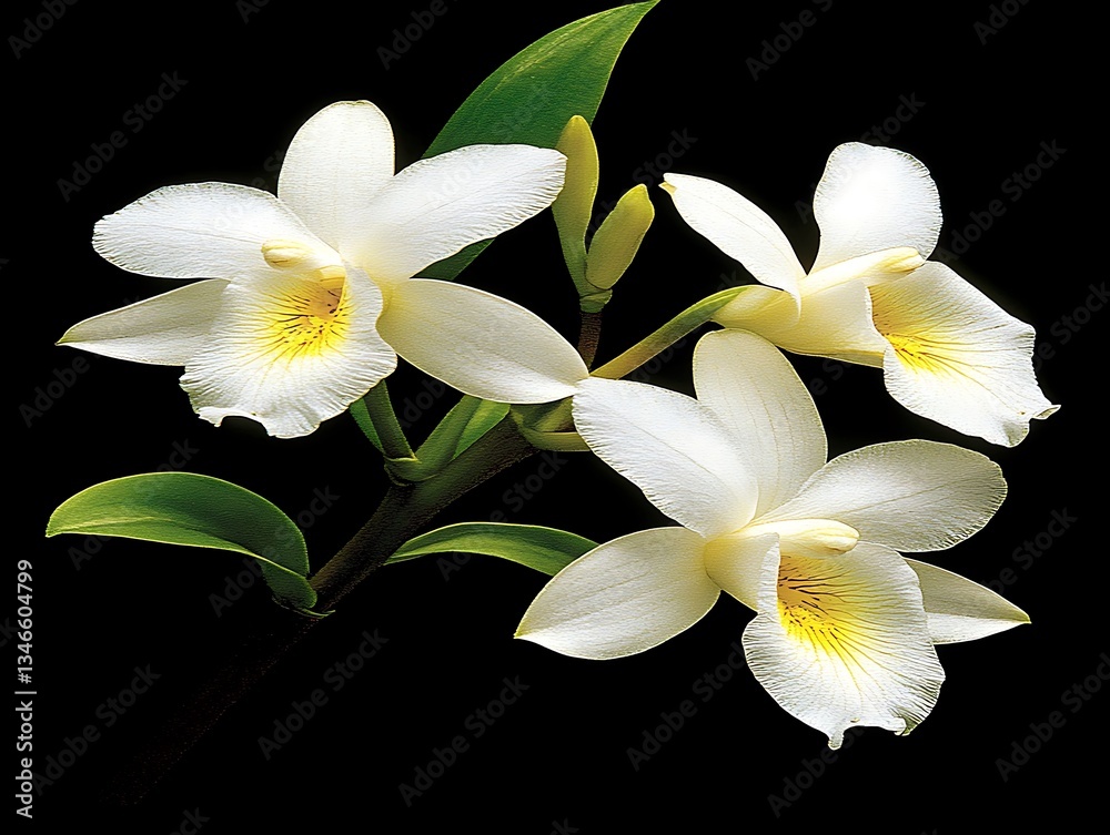 Fototapeta premium Elegant White Orchids in Close-Up.