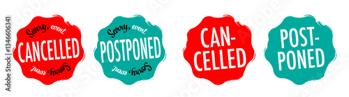 Sorry, event cancelled or postponed (English spelling)