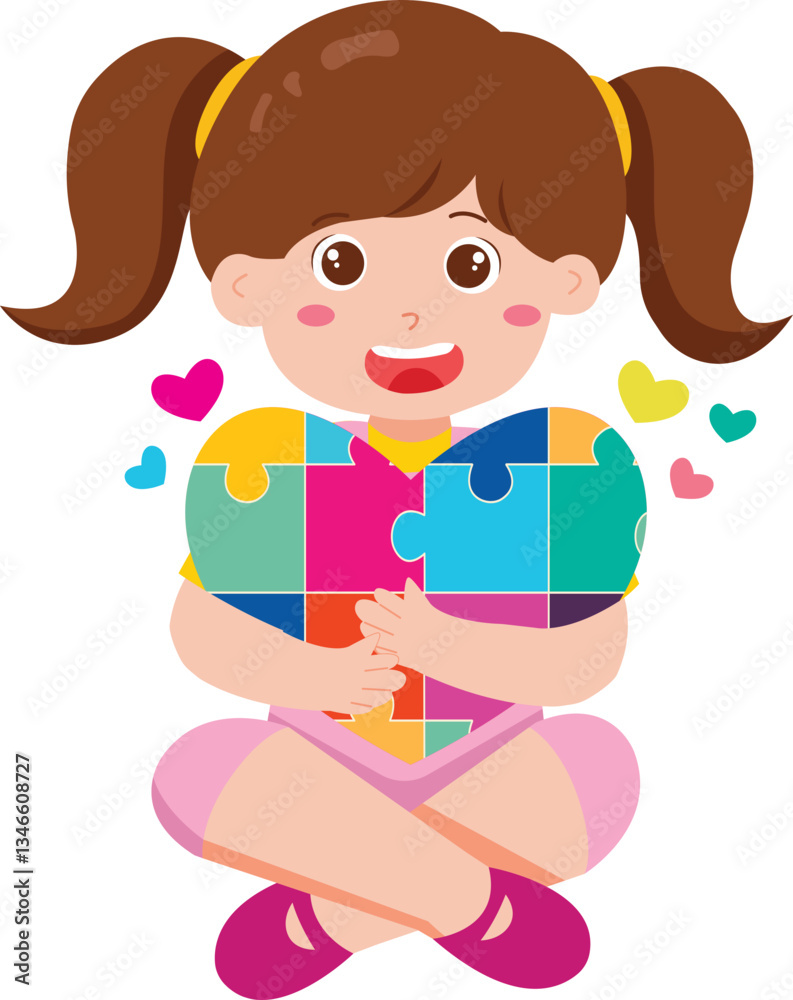 Kids Illustration for World Autism Awareness Kids Illustration for World Autism Awareness