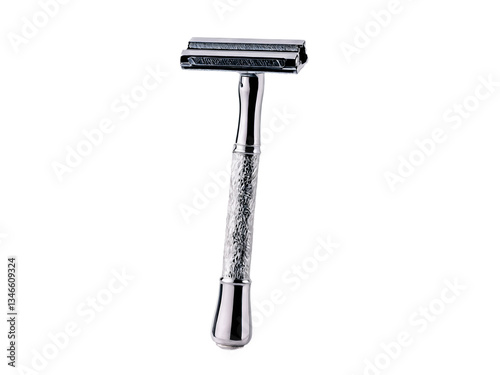 Elegant safety razor with a textured handle and a double-edged blade