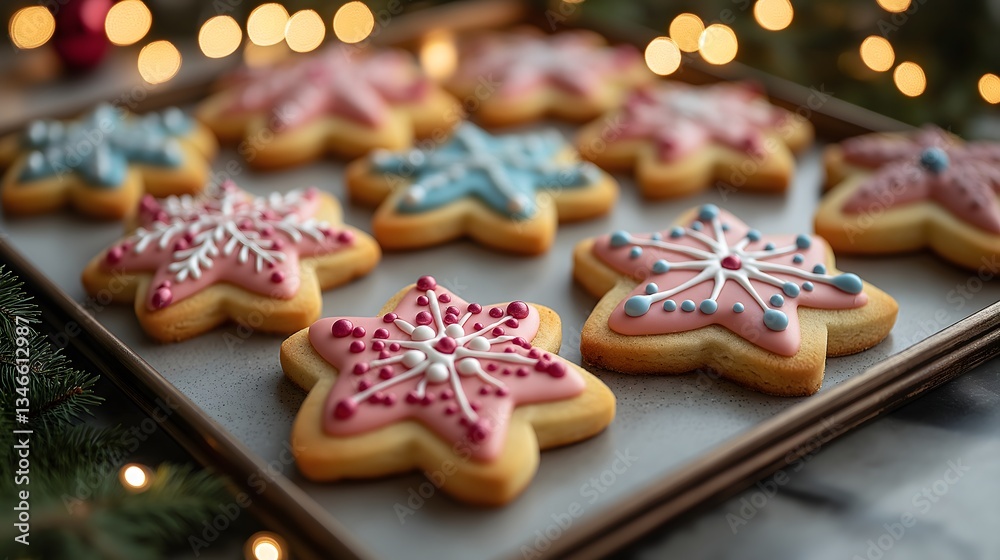 Christmas Sugar Cookies with Colorful Sprinkles and Star Shapes Christmas Sugar Cookies with Colorful Sprinkles and Star Shapes