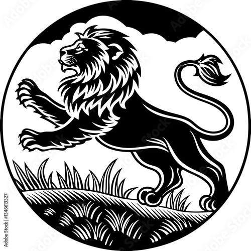 Wallpaper Mural Jumping Lion Silhouette Torontodigital.ca