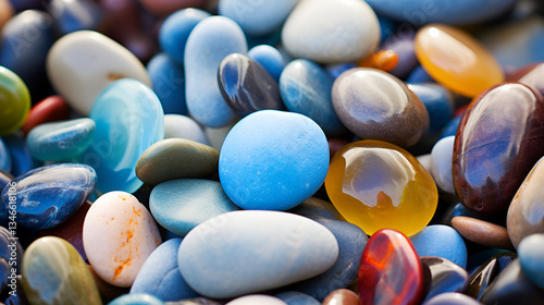 blue and white pebbles