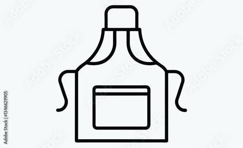 Apron silhouette, kitchen apron icon, vector illustration