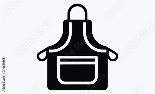 Apron silhouette, kitchen apron icon, vector illustration