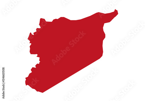 Syria Map Red Color. Editable Clip Art