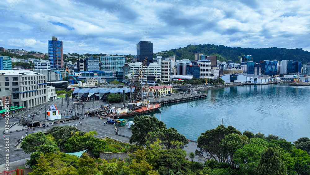 View at downtown of Wellington on New Zealand