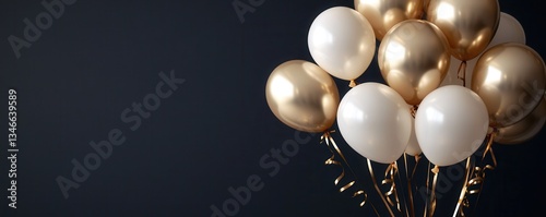 Wallpaper Mural Golden and white balloons against a dark background. Torontodigital.ca