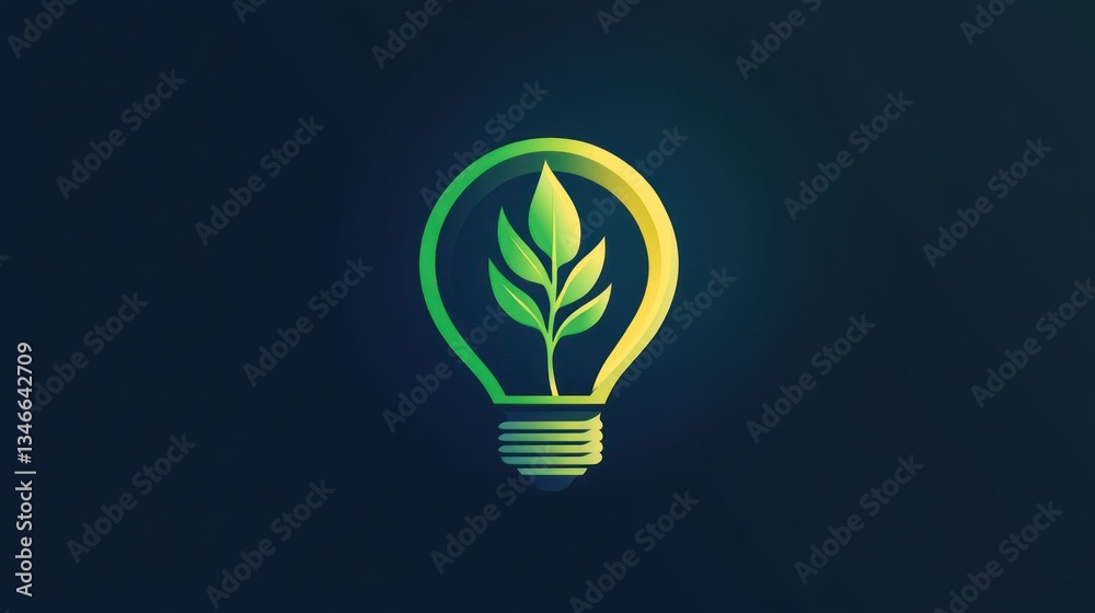 Green energy sprout inside lightbulb, dark background, eco concept Green energy sprout inside lightbulb, dark background, eco concept
