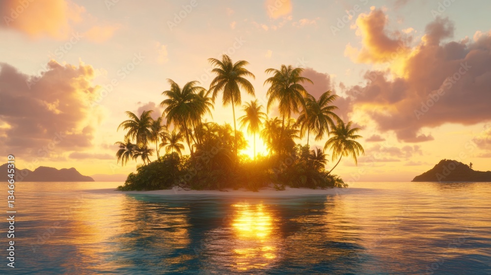 Generic Vibrant Tropical View Detail Trees Striking