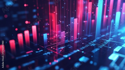 A bold D bar chart with red and blue bars, displaying comparative business performance metrics.