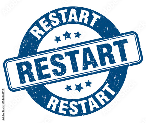 restart stamp. restart label. round grunge sign