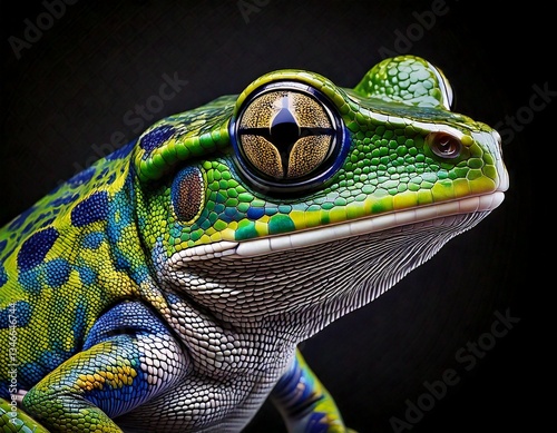 Grenouille Colorée en Gros Plan