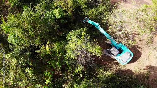 The top view of the deforestation.	