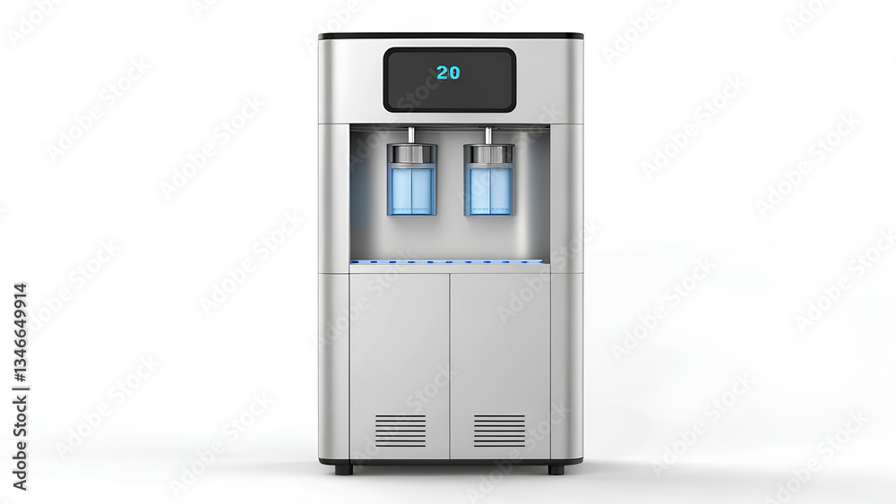 Climate Change Climate Change Mitigation Technolog Modern water dispenser with dual taps, sleek design, and digital display, ideal for hydration Climate Change Climate Change Mitigation Technolog Modern water dispenser with dual taps, sleek design, and digital display, ideal for hydration