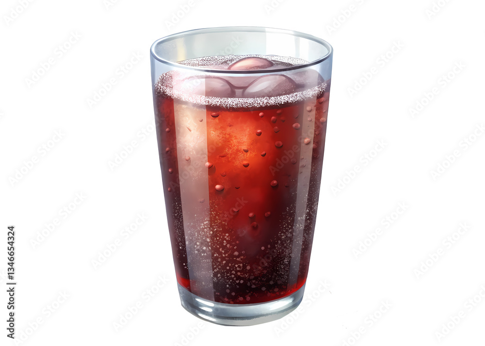Refreshing Iced Cola Drink in a Tall Glass with Bubbles and Ice Cubes Refreshing Iced Cola Drink in a Tall Glass with Bubbles and Ice Cubes