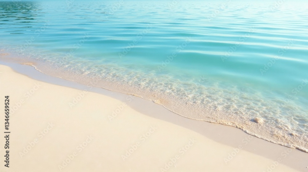 Serene Coastal Scene Gentle Waves Lap Calm Turquoise Waters on a Pristine Sandy Beach Serene Coastal Scene Gentle Waves Lap Calm Turquoise Waters on a Pristine Sandy Beach