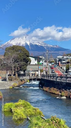 View of Mount Fuji ,Fujinomiya Shi, Shizuoka, Japan.
