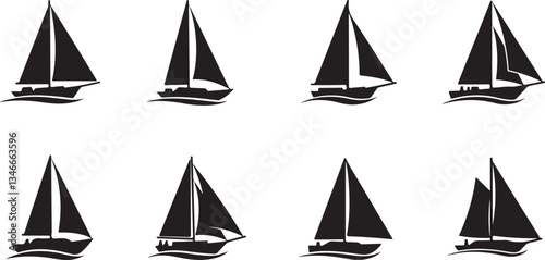 sailboat icon or logo isolated sign symbol vector illustration - Collection of high quality black style vector icons

