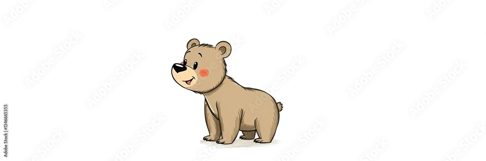Naklejka premium Playful Bear Illustration with Empty Space for Design