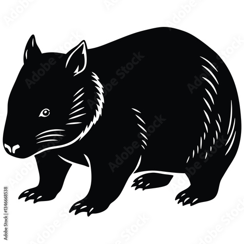 Adobe Illustratangry wombat vector bundle, silhouette clipart, black and white illustrationor Artwork
