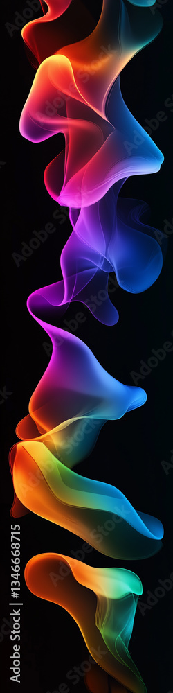 Colorful abstract 3D background on black background Colorful abstract 3D background on black background