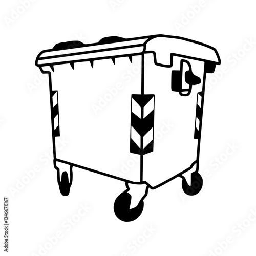 wheeled garbage bin vector illustration