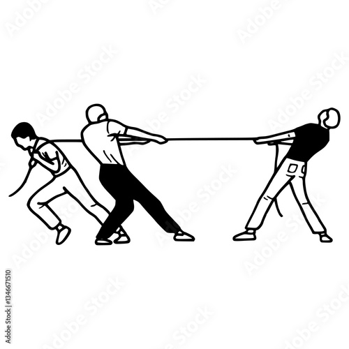 tug of war competition vector illustration