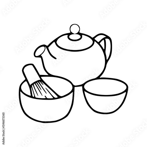 tea ceremony set vector illustration